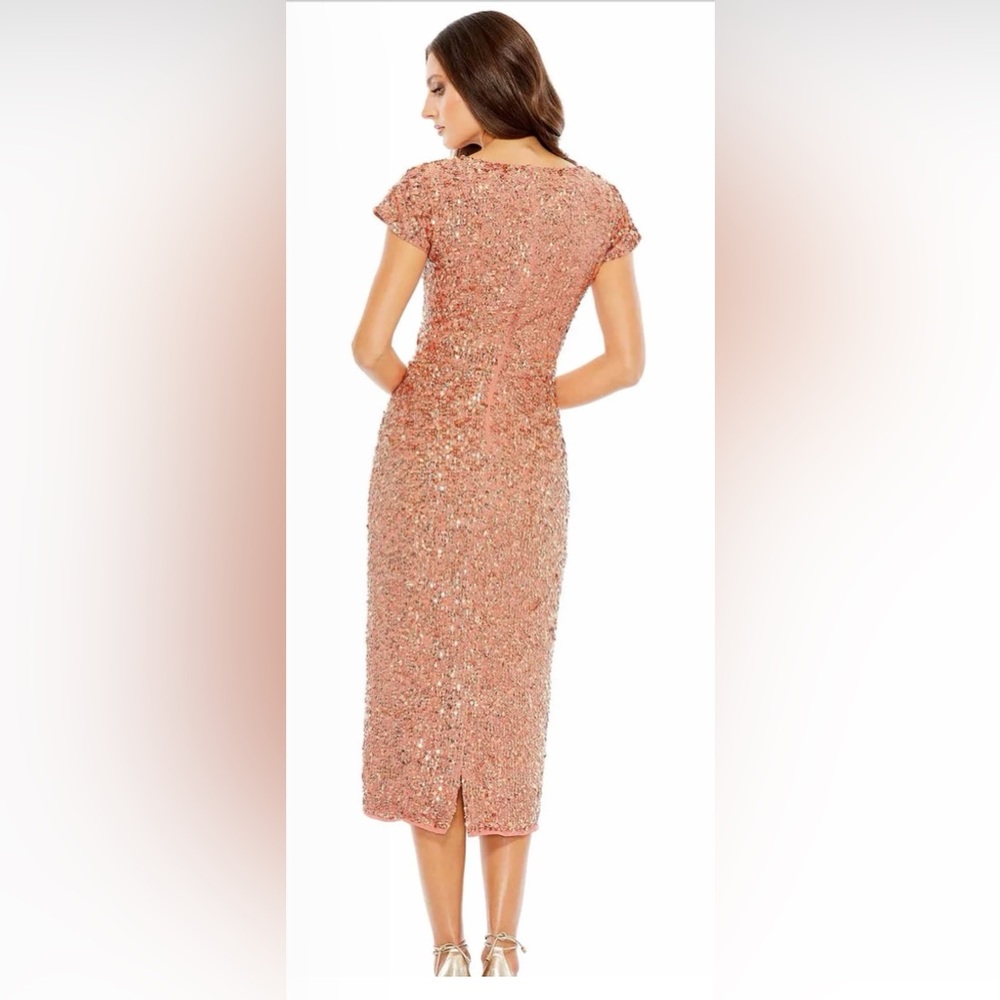Mac Duggal (10766) Short Sleeve Cocktail Dress-NWT-Size 14-Copper - Picture 2 of 13